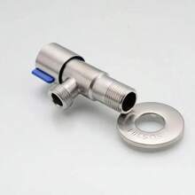 Accesorios de grifo de válvula triangular de apertura rápida de acero inoxidable para baño, válvula de ángulo de dos vías, entrada de agua con rosca G1/2 - Estilo 1 azul - Ver 4