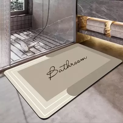 1 件速干浴室垫浴室地毯垫 - 防滑、吸水硅藻泥地板地毯，几何设计，适用于淋浴和入口浴室地毯浴室地垫 E 适合家庭客厅厨房卧室农舍厨房父亲节母亲节礼物家居浴室装饰地板地毯户外地毯门垫秋季装饰浴室配件返校入口装饰