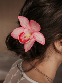 1pc Bohemian Flower Design U-Shaped Hairpin Hair Clip