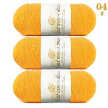 Set de 3 ovillos de hilo 100% acrílico suave y cómodo de 5 hebras [1 paquete de 570g/3 ovillos] adecuado para tejer a crochet mantas DIY, ropa, bolsos, pantuflas y otras manualidades