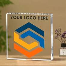 1 pieza de placa de acrílico personalizada - Personaliza con el logotipo o foto de tu empresa, decoración elegante para el escritorio de la oficina, regalo, favor de fiesta, obsequio de aniversario corporativo, decoración de escritorio