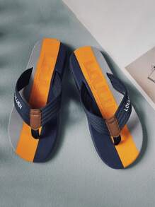 Men's New Personalized Casual Sandals, Summer Home Non-Slip Slippers, Outdoor Flip Flops - Dark Blue - View 5