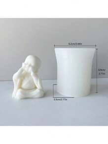 Cute Little Monk Priest Silicone Mold, Suitable As Handcraft Gift - White - View 5