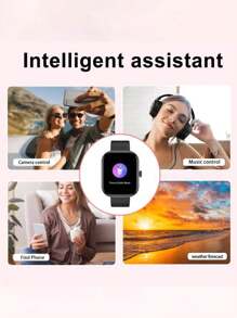 1pc High-Definition Smart Watch With LED Curved Color Screen, Multilingual Touch Control Music Player, Calling & Notification Functions, 180mAh Large Capacity Battery - Pink - View 8