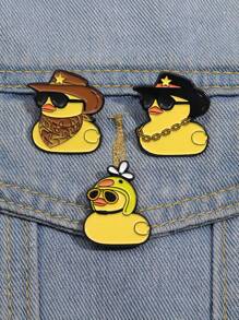 3 Customized Denim Travel Animal Enamel Pins, Cold Yellow Duck Brooch Lapel Badge, Bag Decoration Badge, Shoe Personalized Decoration Badge. Animal Jewelry Gift For Friends Dress Accessories Pin For Clothes Bag Charm School Office Accessories Shirts Jacket Christmas Halloween Clothes Pin Funny Cute Teacher Gifts - Multicolor - View 12