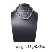 1pc Fashionable High-End Copper Alloy Beaded Necklace, Casual Daily Wear For Women