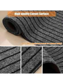 1pc Kitchen Dining Room Carpet Anti Slip Door Mat, Solid Color Stripe Kitchen Carpet Floor Mat, Easy To Clean, Suitable For Hallway, Kitchen, Dining Room, Bathroom, Entrance Door Mat