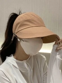 1 件透气马尾太阳帽，速干帽，适合骑自行车和戴口罩，时尚户外运动太阳帽