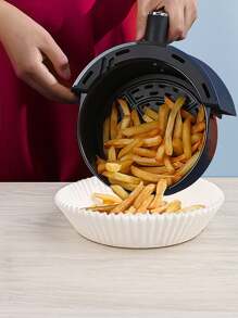 Round Air Fryer Paper Sheets, Oil Absorption Pad For Baking, Silicone Oiled Paper Discs, Foil Round Liners For Home Electric Oven And Bowl