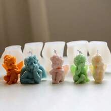 Molde de Silicone de Vela de Anjo Fofo, Molde de Escultura de Anjo de Pilar Romano 3D para Vela Perfumada, Gesso e Resina, Decoração Artesanal DIY, Presentes de Decoração para Casa