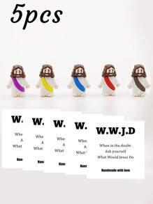 5/1 PVC Siliconen Materiaal Mini Jezus Beeld Paasdecoratie Ornament, Emotionele Ondersteuning, Emotionele Aanmoediging Cadeau Zak Knuffel Kaart, Een Beetje Dichtbij Van Mij Naar Jou, Gevuld Met Heel Veel Liefde En Dikke Knuffels Ook! Hou Heel Veel Van Jou, Jezus Zegen Je