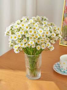 6/12 件，120 件人造雏菊花头，逼真而鲜艳的雏菊花束，栩栩如生的触感，免维护，季节性装饰，适用于新娘花束、婚礼派对、家居桌面装饰、高品质假花、户外野餐园艺、圣诞节、情人节、婚礼、母亲节、生日派对，非常适合 DIY 中心装饰 - 不含容器礼物毕业、秋季装饰、秋季