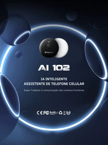 Tradutor Inteligente Ai102 Bluetooth Com Aplicativo De Gravação De Transações Em Tempo Real - Aleatorio - Visão 2