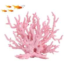 1pc Resin-Made Fish Tank Landscape Decor, Pink Simulated Soft Coral, Artificial Aquatic Grass, Fake Coral, Fish Tank Decoration For Saltwater Tank