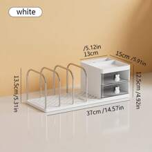 1PC Drawer Pencil Holder, Bookshelf, Desk Organizer Box, Small Tool Supplies Holder, File Folder Rack, Desktop Storage Shelf, Student Desk Fixed Book Rack