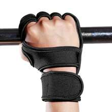 1pair Unisex Fingerless Weightlifting Gloves With Hook & Loop Fastening For Gym Fitness Training Gym Accessories - Black - View 8