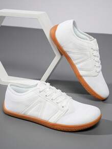 Wide Fit Barefoot Running Shoes Outdoor Breathable Non-Slip Fashion Sports Zero Drop Casual Sneakers Minimalist Walking Men - White - View 5