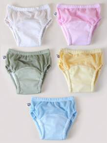 3/5 peças Calças de treinamento para penico para bebês, Roupa íntima leve e lavável para treinamento de verão para bebês, Fralda de pano reutilizável unissex, Adequada para treinamento de penico para meninos e meninas, Várias combinações, Itens essenciais para bebês - Multicolorido - Ver 16