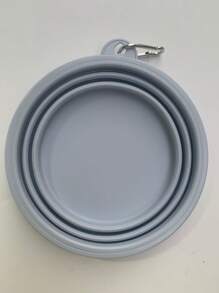 1 件可折叠宠物硅胶狗食水碗户外露营旅行便携式折叠用品碗带登山扣 - 彩色 - 查看 11