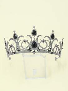 1pc Premium Crystal Baroque Style Multipurpose Crown Headpiece, Suitable For Daily Wear, Party, Wedding - Multicolor - View 10