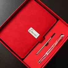 Personalized Leather Notebook With Name, Custom Leather Journal Set, Personalized A5 Vegan Leather Notebook, Initials Notebook Gift, Mother's Day Gift, Father's Day Gift, Gift For Teacher, Multi-Functional Back To School, Multi-Functional, Ornamental, Reusable, Modern, Colorful, Cute, Vintage, Cartoon, Kawaii, Custom, Personalized, Unique, Customized, Workers, Clients, Students, For Business/Work/Office, For School,School Supplies,Back To School,For Office,For School,For Classroom,For Teacher Gifts,For University,For Colleague,For Dorm Rooms,For Teacher,For Boys And Girls,For Teenagers,Junior High School Students,Middle School Students,High School Senior High School Students,College Students,University Students,Freshman,Sophomore,Underclassmen - Multicolor - View 6