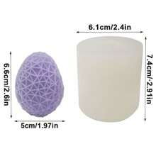 竖条纹花卉蛋形蜡烛模具，鹅蛋，石膏，蜡，硅胶 - 白色 - 查看 5