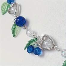 1 set collier et boucles d'oreilles créatifs à la myrtille, cadeau pour les passionnés de fruits