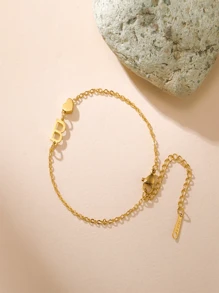 1 件时尚珠宝礼物爱 26 字母不锈钢手链，可作为日常旅行派对佩戴