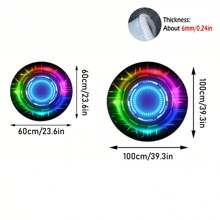 1pc Technological Colorful Optical Element Round Rug, Modern Creative Plush Velvet Printed Rubber Base Area Carpet, Adorable Fuzzy Non-Slip Bedside Mat, Suitable For Living Room, Bedroom, Kitchen, Bathroom, Game Room, All Seasons Home Decor Rugs Door Mat Room Decor Carpet For Living Room Kitchen Rug Bedroom Decor Blankets And Throws Rugs For Bed Room Bathroom Decor Room Decoration Stuff Living Room Decor Office Decor House Decor Home Decor Living Room Bathroom Rug Room Decor Aesthetic