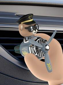 1 PIEZA Ambientador de coche con hélice giratoria que se mueve con el viento, divertido oso piloto, perro husky de dibujos animados, difusor de aromaterapia, ventilador, accesorio de decoración interior para coche, regalo imprescindible para hombres, conductor, aroma fresco