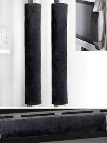 2Pcs Double-Door Refrigerator Oven Handle Gloves, Oven Microwave Handle Gloves, Non-Slip Anti-Oil Warm Refrigerator Door Handle Gloves, Refrigerator Oven Handle Velvet Protective Cover, Hook And Loop Handle Gloves