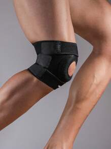 VBOSI 1 PIEZA Soporte de rodilla ajustable de tamaño pequeño unisex para mujer y hombre con almohadillas rotuliana para baloncesto, correr, gimnasio, accesorios deportivos, rodilleras deportivas, rodilleras de gimnasio - Negro - Ver 5