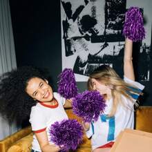 1~3PCS, Including Cheerleading Flowers And Bows, Cheerleading Dance Competition Supplies, Dance Performance Props, Square Dance Game Props, Party Dance Sports, Sports Stage Props, Team Sports Equipment, For Football, Basketball And Sports Performances, Team Sports, Reflect Sports Team Spirit, Bright Colors, Thick Encryption, Durable PET Materials, Team Gifts, Fun Entertainment Decorations (Red, Purple, Yellow, Silver) - Multicolor - View 5