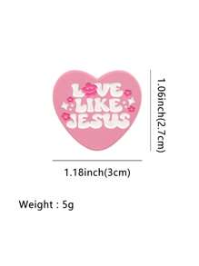 1PC LIKE JESUS Enamel Pin Pink Heart Brooch Pines Lapel Pins Badge On Backpack Clothing Accessories Fashion Jewelry Friends Gifts - Multicolor - View 7