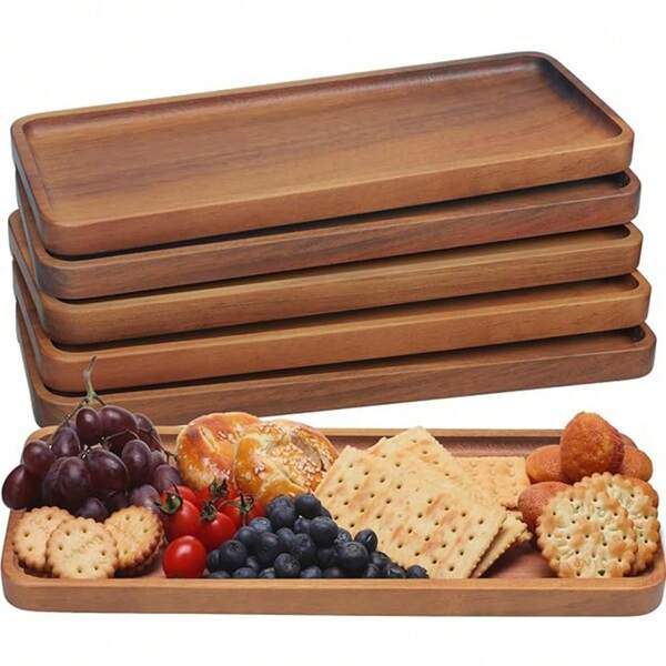 1pc Rosewood Serving Tray, Wooden Platter, Charcuterie Board For Appetizers, Desserts, Fruit, Bread, Vegetables, Home Decor, Restaurant Food Serving