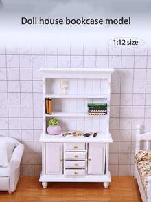 1:12 Mini Librería en Miniatura, Gabinete Expositor de Tres Niveles y Cuatro Cajones para Casa de Muñecas, Decoración de Gabinete, Decoración de Librería, Modelos de Muebles en Miniatura, Manualidades de Miniatura de Estantería de Estudio, Regalos de Fiesta, Sorpresas de Vida, Regalos de Fiesta.