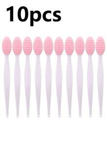 10 件装 唇部磨砂刷 双面迷你硅胶去角质刷 男女通用