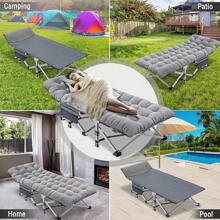 ABORON Oversized XXL Folding Camping Cot W/Mat For Adults, 78" L X 32" W X 18" H, Heavy Duty Outdoor Bed With Carry Bag,1200 D Layer Oxford Travel Camp Cots - U 石墨灰 - 查看 6