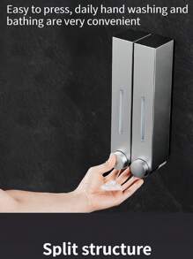 1pc Single/Double/Triple Head Soap Dispenser, Minimalist Design, Plastic Material, Suitable For Bathroom & Kitchen In Malls, Hotels, Homes, Hospitals, Schools, Wall-Mounted Manual Shower Gel, Shampoo, Soap Dispenser Home Bathroom Decor Fall Decor Back To School - Multicolor - View 5