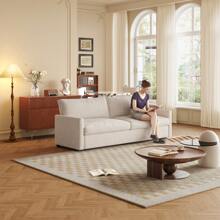Guyii Beige Loveseat Sofa, Double Sofa Couch, Double Sofa Chair, Double Sofa Set, Small Sofa Couch, Small Sofa For Living Room, Small Sofa Modern, Apartment, Upholstered Small Couche For Bedroom, Solid And Easy To Install Love Seats Furniture, Beige, 70" - 米色 - 查看 4