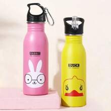 Botella de agua deportiva de acero inoxidable de 500ML para niños, portátil para actividades al aire libre, ciclismo, camping y bicicleta - Azul - Ver 5