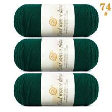 Set de 3 ovillos de hilo 100% acrílico suave y cómodo de 5 hebras [1 paquete de 570g/3 ovillos] adecuado para tejer a crochet mantas DIY, ropa, bolsos, pantuflas y otras manualidades