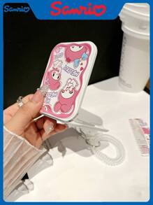Sanrio Cute Student Small Mirror Portable Folding Makeup Mirror Dormitory Girl Dressing Mini Handheld Makeup Mirror Comb In One