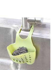 1 pieza/ Cesta colgante de drenaje del fregadero de la cocina, estante de almacenamiento para esponjas y grifos, sin necesidad de perforación para colgar en el fregadero