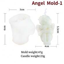 Molde de Silicone de Vela de Anjo Fofo, Molde de Escultura de Anjo de Pilar Romano 3D para Vela Perfumada, Gesso e Resina, Decoração Artesanal DIY, Presentes de Decoração para Casa