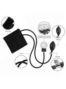 1 件式手动无液血压监测套件，家用双臂双管双头听诊器血压监测仪，带黑色储物盒，携带方便，带听诊器的手动血压袖带，血压监测仪和黑色便携包，带成人袖带和校准工具，适合家庭和商务旅行 - 成人