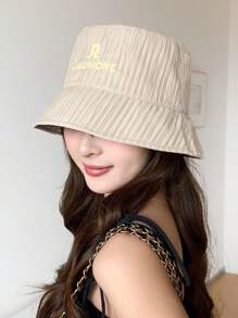 1pc Women's Summer Solid Color Bucket Hat, Casual Leisure Party Street Bucket Hat, Spring Summer Thin Breathable Sunshade Hat, Minimalist Elegant Suitable For Daily Wear, Travelling, Shopping - A - View 5