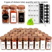 12pcs Wooden Lid Glass Spice Jars, Square Clear Seasoning Storage Bottles, Kitchen Salt, Spice, Pepper Powder Airtight Containers With Bamboo Lids, 4oz Glass Spice Jars Set, Condiment Organizer Bottles, Suitable For Spice Rack, Square Spice Containers With Acacia Wood Lids, Chalk Pen, Funnel - For Spice Rack, Cabinet Or Drawer