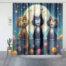 1PC Fun Animal Theme Shower Curtain Set In Blue Green Blue, Waterproof Fabric Shower Curtain, Duck, Cat, Strawberry Cartoon, Bear Pattern Printed Bathroom Curtain Decoration (Multi Color, 180cm X 180cm) Mother's Day Flowers, Personalized Gifts For Mom, Last Minute Gifts, Mother's Day Ideas, Mothering Sunday Gifts, Handmade Cards For Mum, Best Mother's Day Gifts Under $50