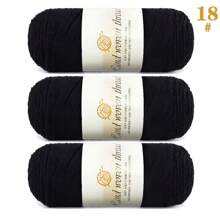 Set de 3 ovillos de hilo 100% acrílico suave y cómodo de 5 hebras [1 paquete de 570g/3 ovillos] adecuado para tejer a crochet mantas DIY, ropa, bolsos, pantuflas y otras manualidades